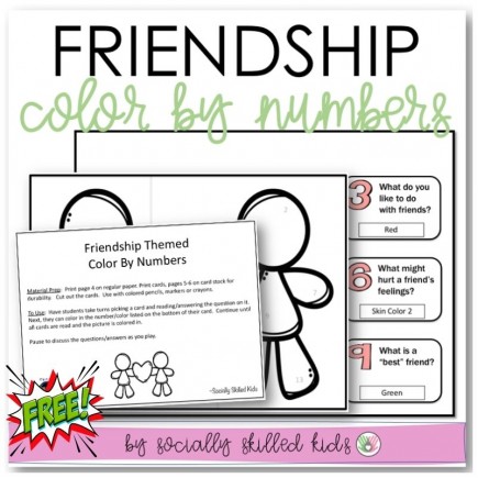 Friendship Themed Color By Number | FREEBIE